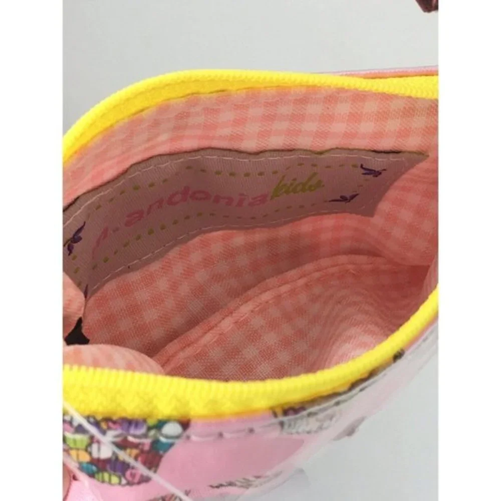 M. Andonia Girls Coin Purse Fabric and Vinyl Pink Cupcake Sweets Desserts NEW